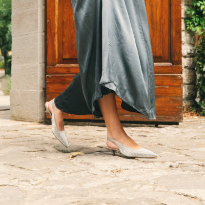 Sandalo Slingback in Crystals