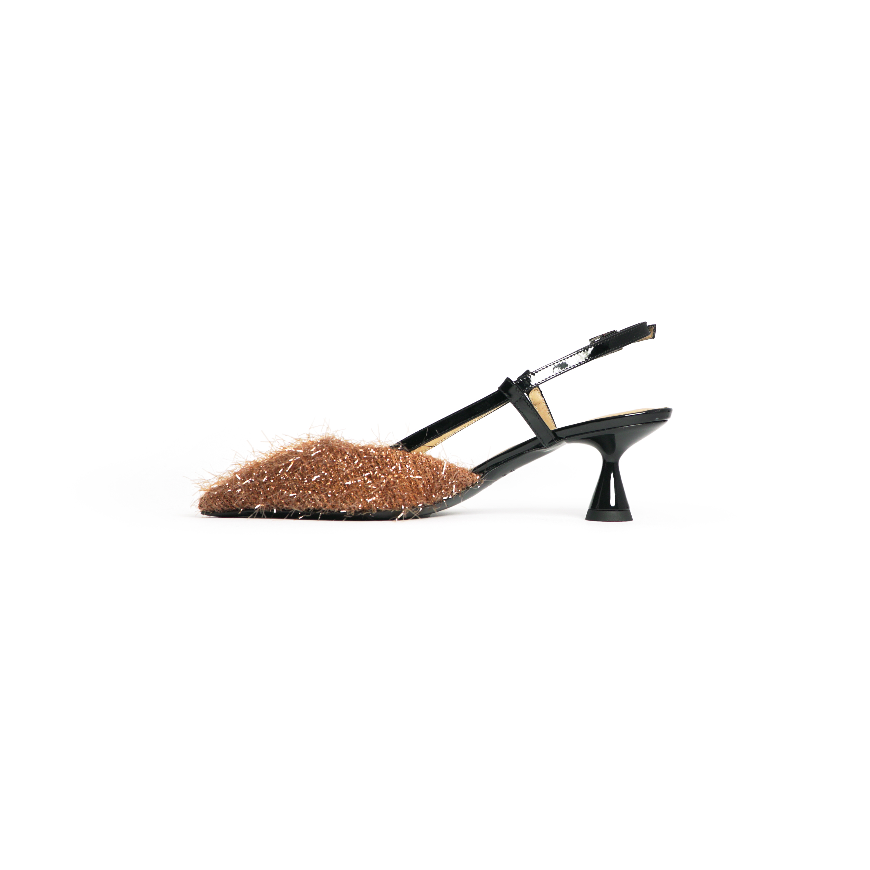 Décolleté slingback in tessuto charleston - immagine 3