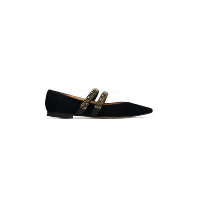 Ballerina in camoscio con fasce