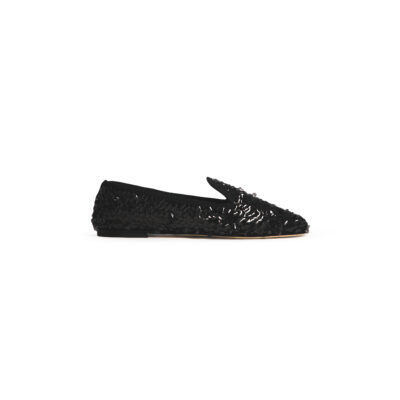 Mocassino Paillettes Nero