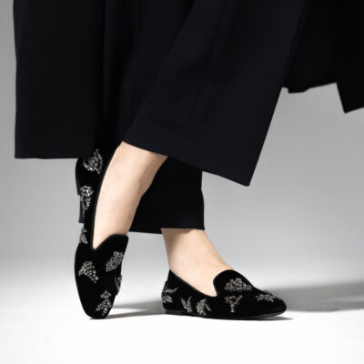 Mocassino in Velluto Nero