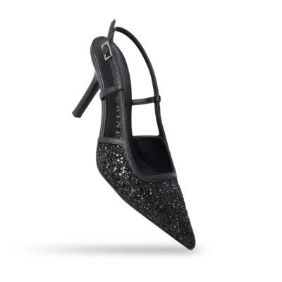 sandalo Slingback Glitter Nero