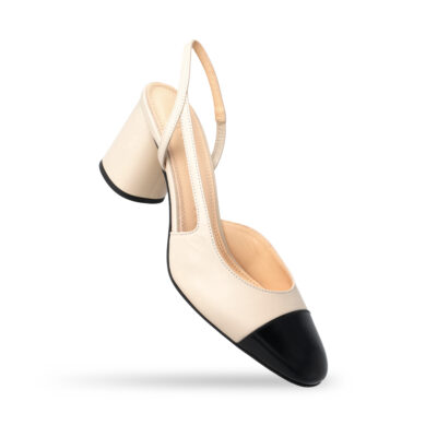 Slingback  Vernice Nero e Nappa Roccia