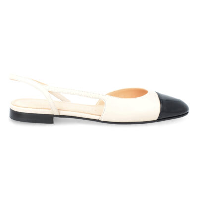 Flat Shoes Vernice Nero e Nappa Roccia