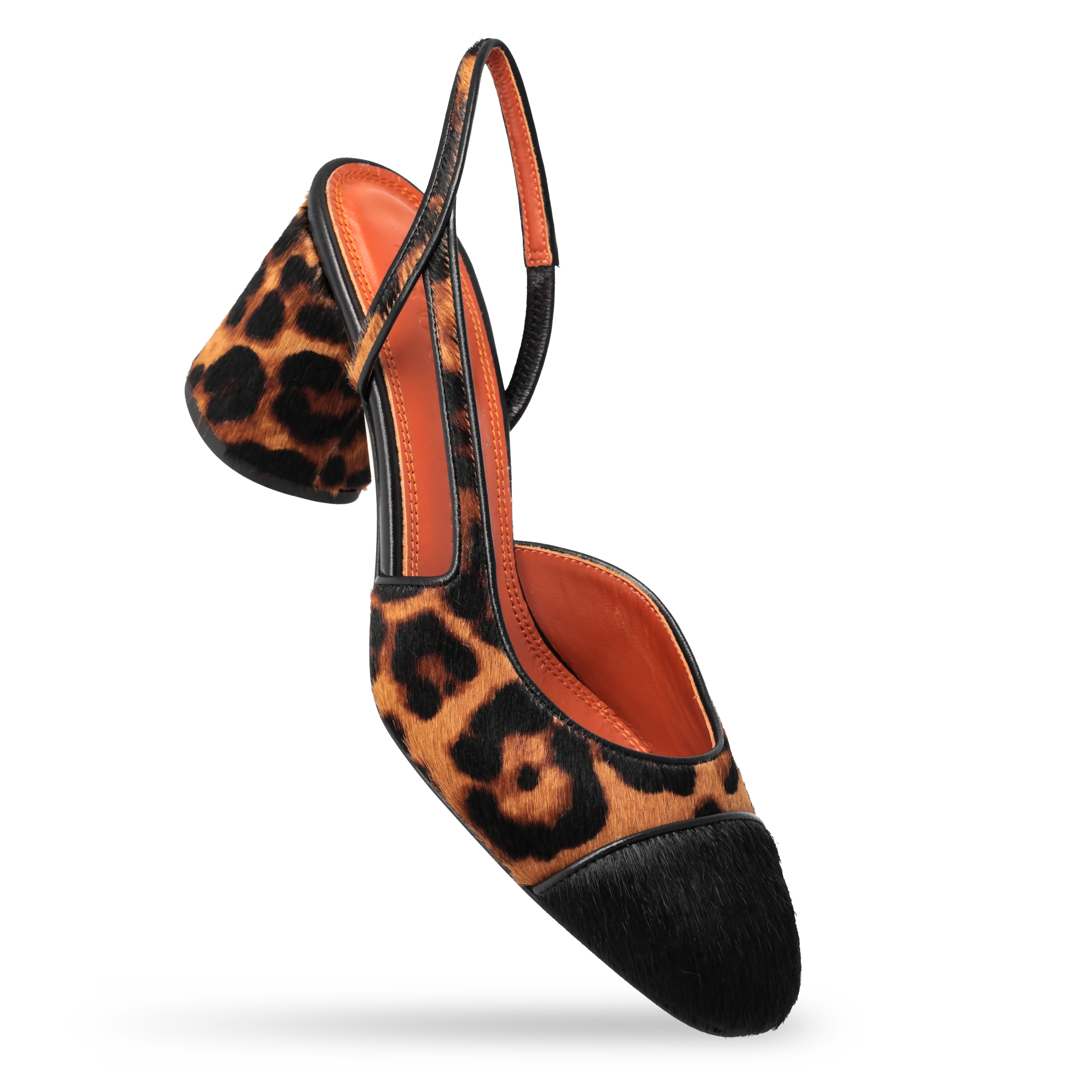 Slingback in cavallino leopardato e nero - immagine 2