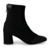 Ankle Boot in Black Suede and Black Nappa Leather - Thumbnail Image 1
