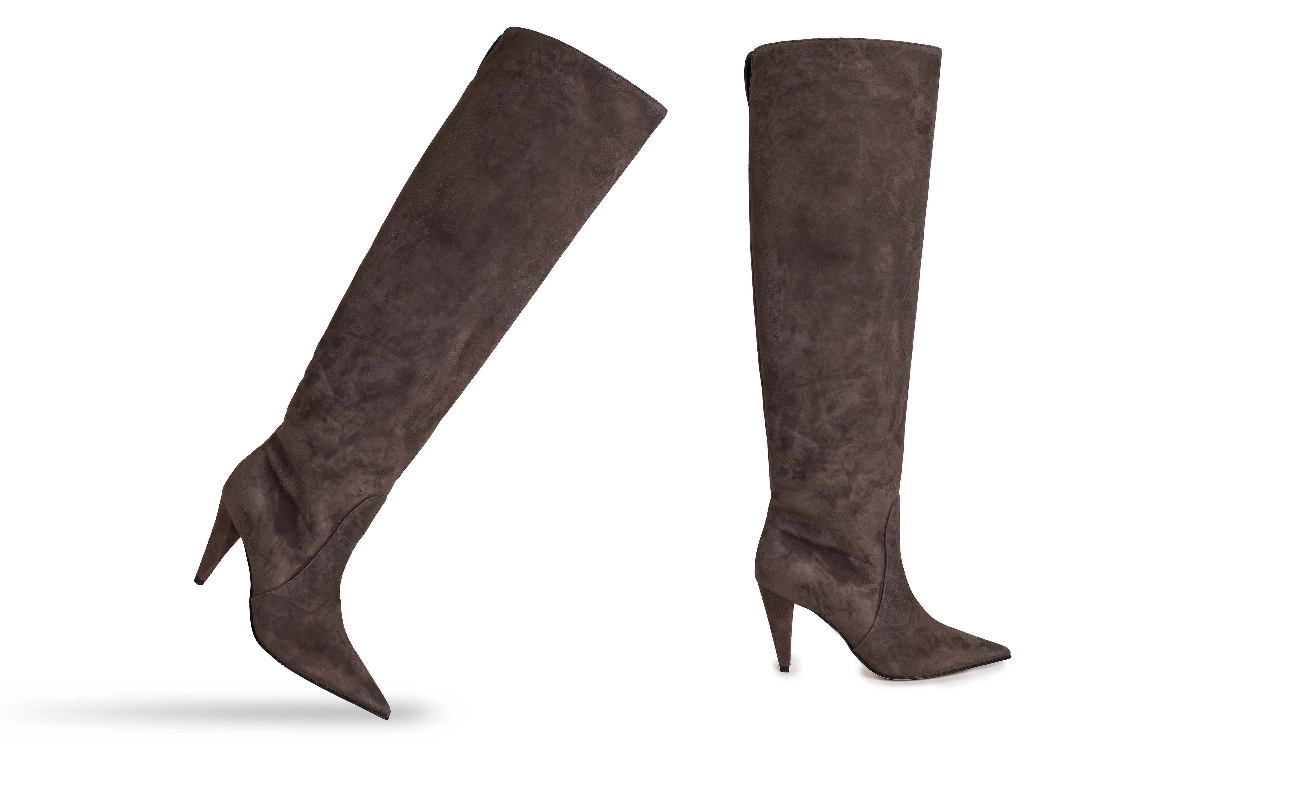 Knee-High Boot in Elephant Daino Leather - Image 3