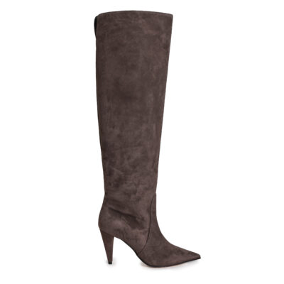 Knee-High Boot in Elephant Daino Leather