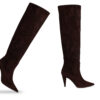 Knee-High Boot in Chocolate Suede - Thumbnail Image 3