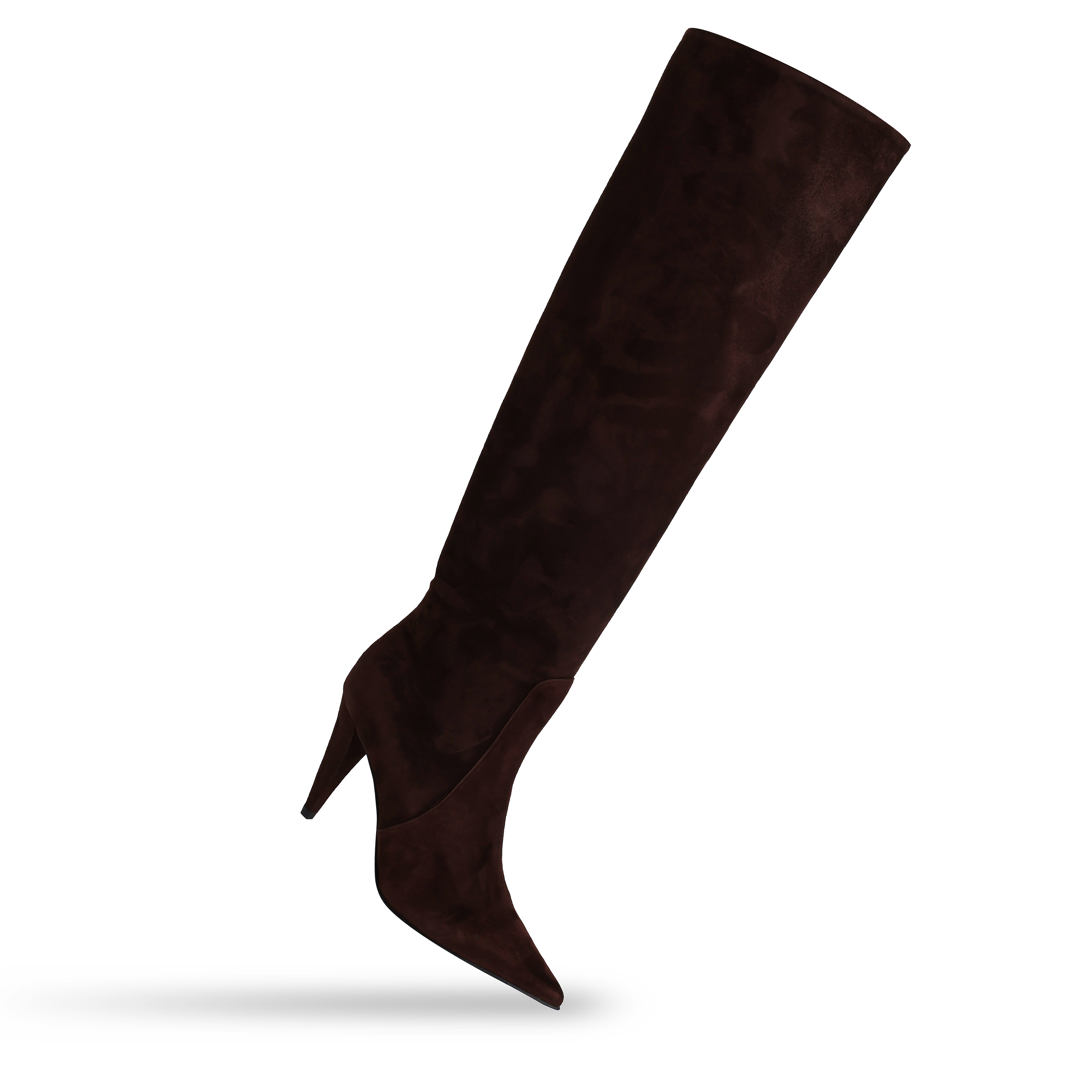 Knee-High Boot in Chocolate Suede - Image 2