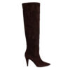 Knee-High Boot in Chocolate Suede - Thumbnail Image 1
