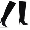 Knee-High Boot in Black Daino Leather - Thumbnail Image 3