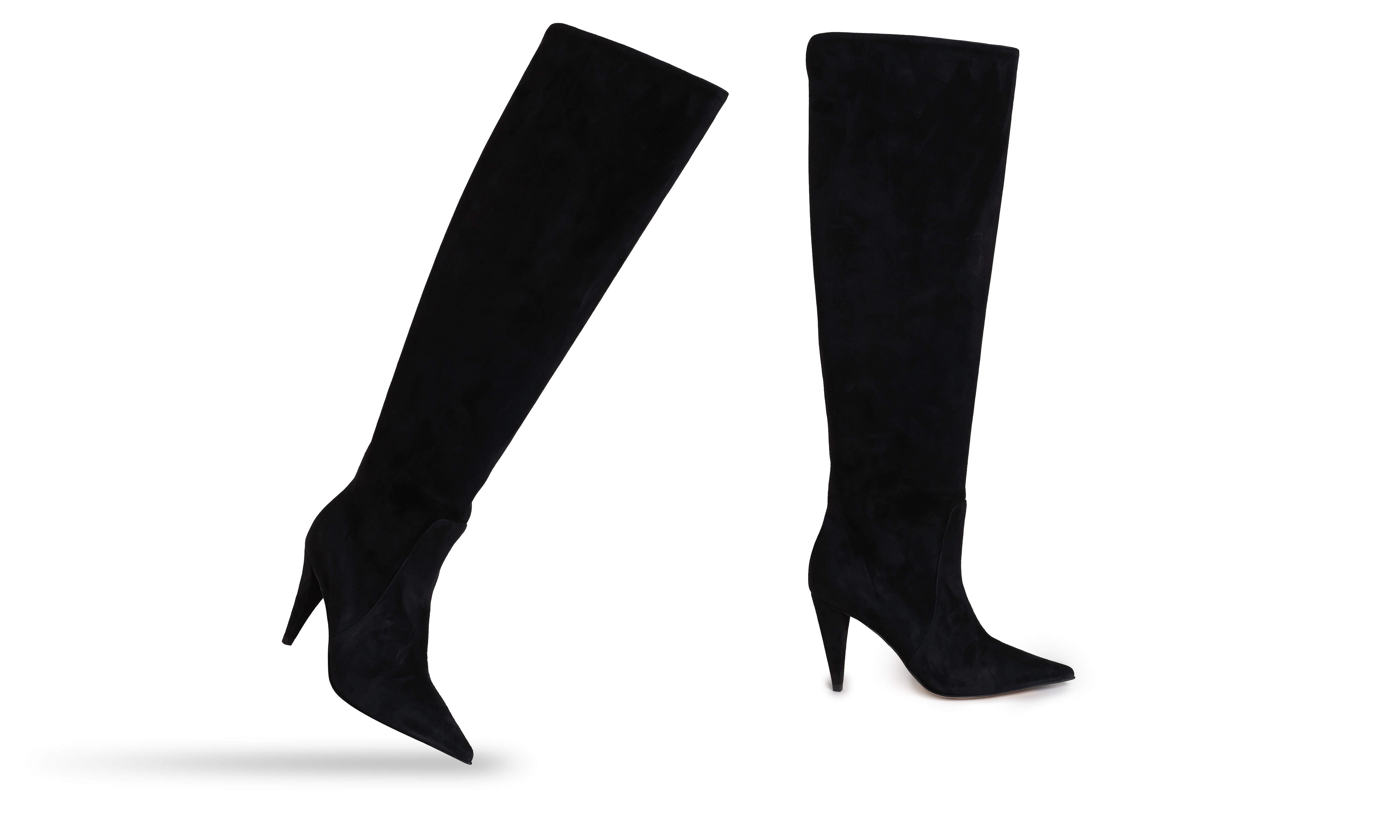 Knee-High Boot in Black Daino Leather - Image 3