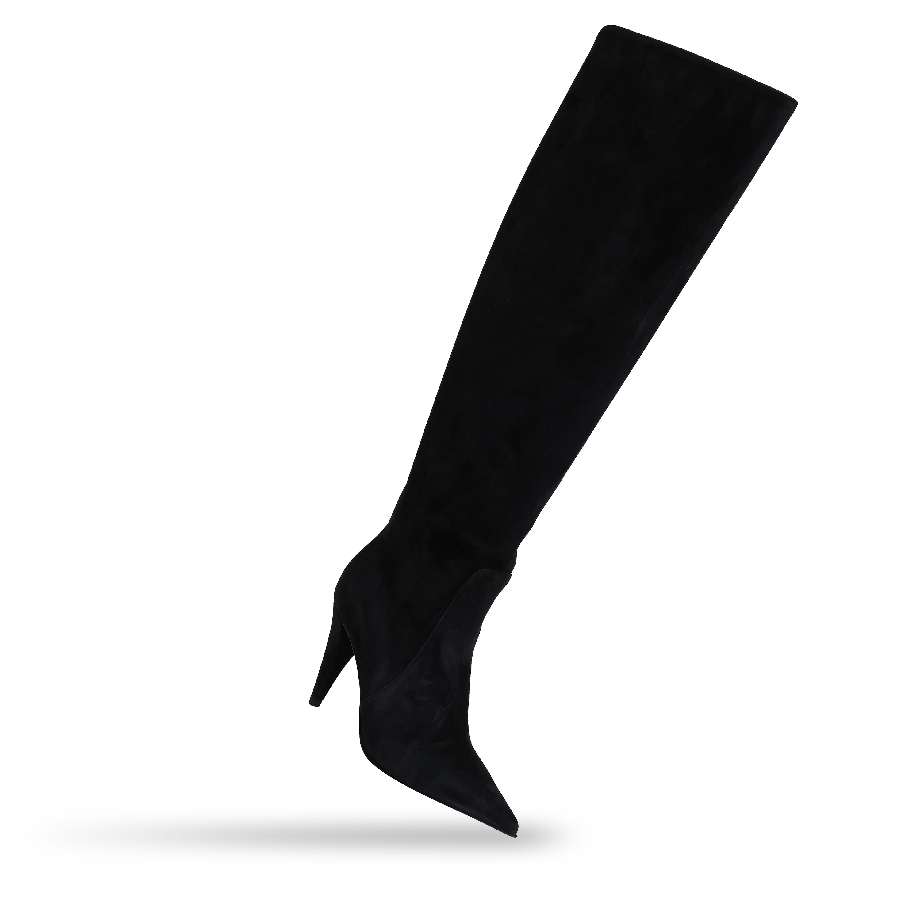 Knee-High Boot in Black Daino Leather - Image 2