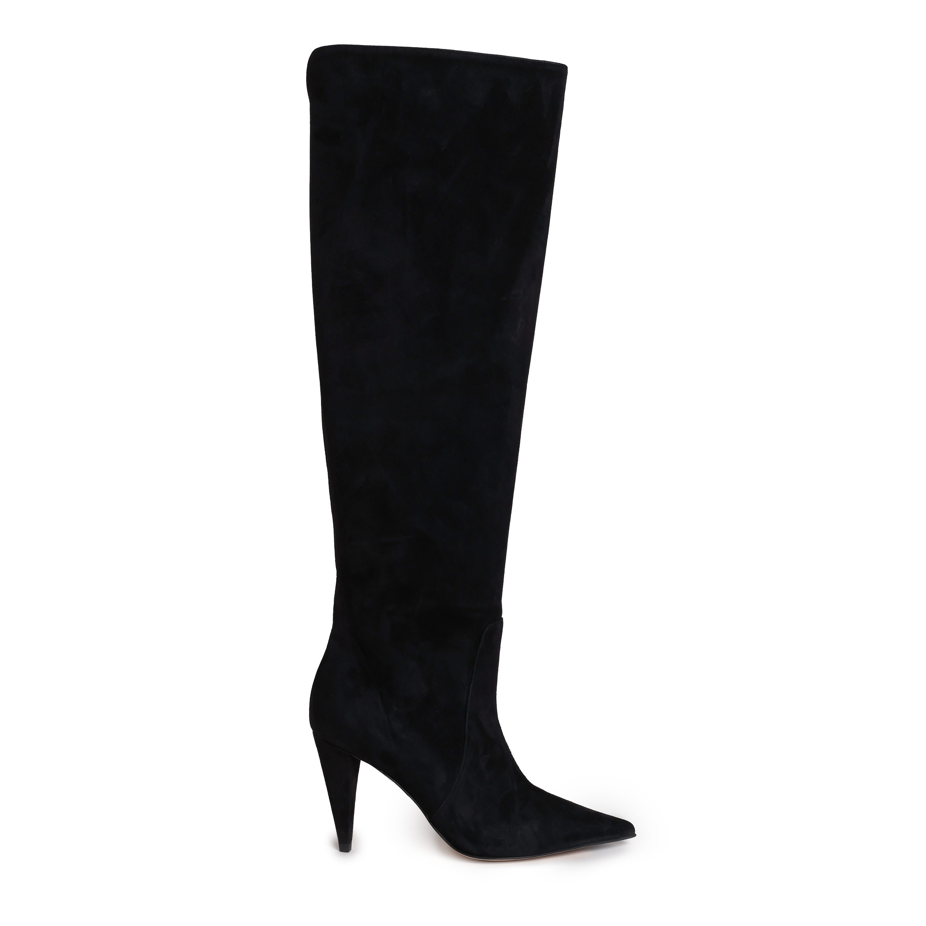 Knee-High Boot in Black Daino Leather - Image 1