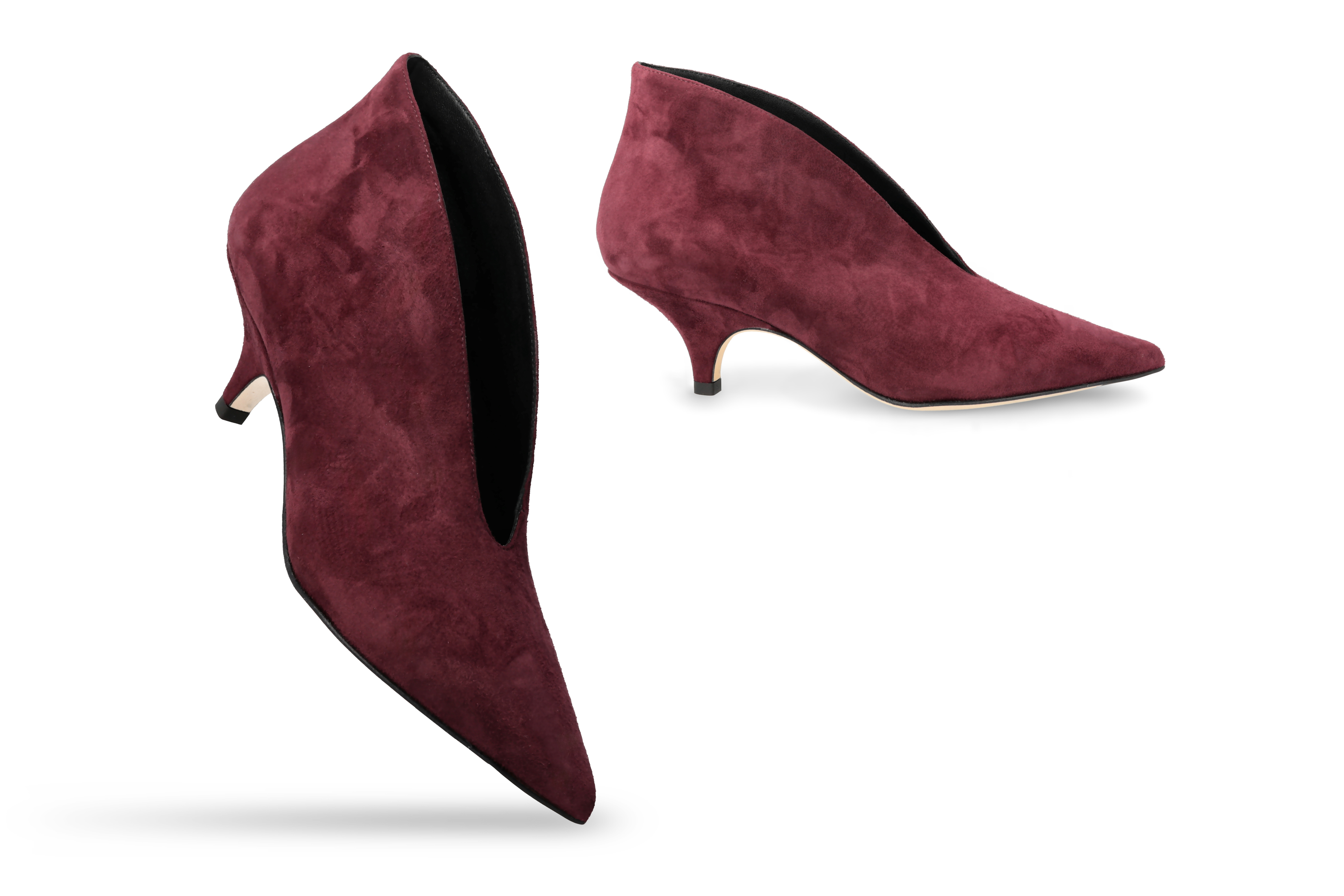 Stivaletto in camoscio borgogna - immagine 3
